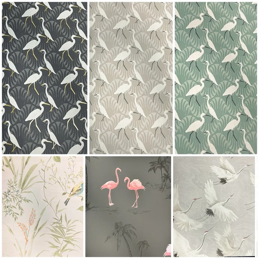 10 Large Birds in Nature-Inspired Arts & Crafts Wallpaper Sheets samples